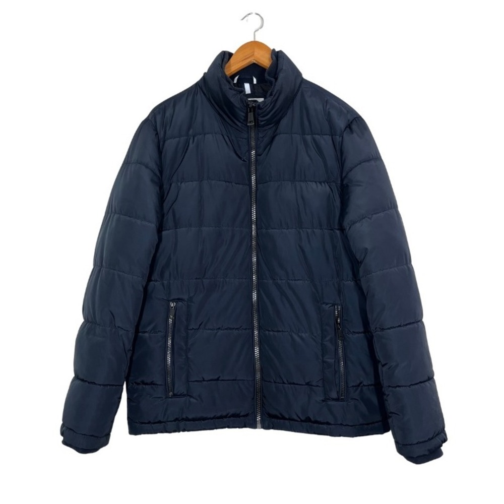 Cole Haan Signature Men's Navy Puffer Jacket Size S Warm Quilted Coat Basic